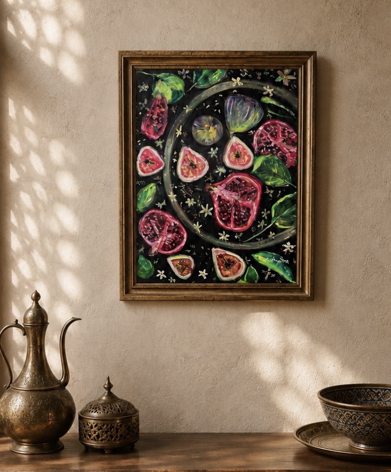 Fruits of the Sunlit Garden painting in interior